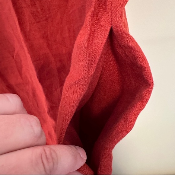 Jaeger London Vintage Linen Sleeveless Burnt Orange Shift Dress Size UK 10 US 8 - Picture 7 of 12